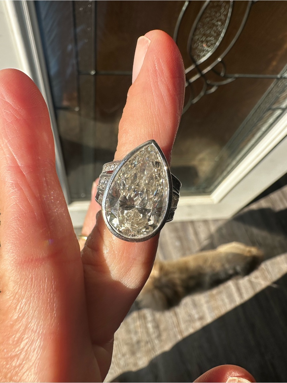 10k white gold Lab grown diamond ring all stones are lab this ring is beautiful!